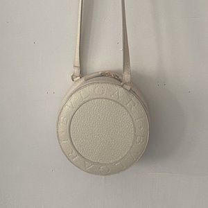 BULGARI white leather circle purse B-zero-one Shoulder bag
